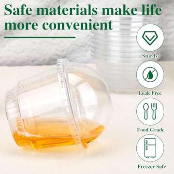 BALDCC 50 Clear Plastic Cups with Dome Lids