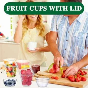 BALDCC 50 Clear Plastic Cups with Dome Lids