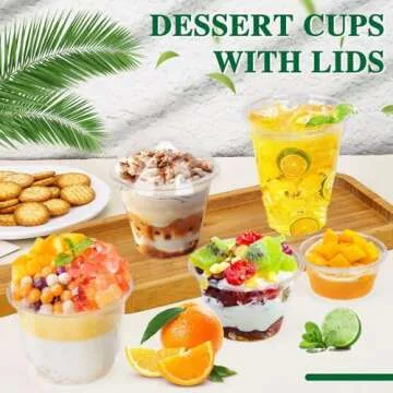 BALDCC 50 Clear Plastic Cups with Dome Lids