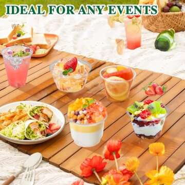 BALDCC 50 Clear Plastic Cups with Dome Lids