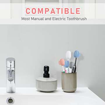 Toothbrush Covers Caps Family Pack of 8:Tooth Brush Coveres Travel Case Protector Plastic Clip for Household Travel, Fits Electronic and Manual Toothbrushes for Adults Kids