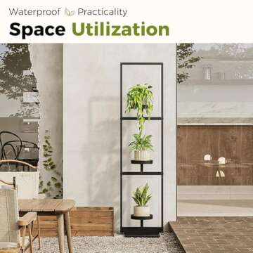 Bamworld Plant Stand Corner Tall Indoor Outdoor Plant Shelf Metal 3 Tiered Plant Table for Multiple Flower Pots Modern Style for Home Decor Display Stand for Living Room Balcony Garden Patio