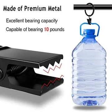 100Pack Curtain Rings with Clips Hooks, Rustproof Metal Stainless Steel Drapery Rings, 1.5in Interior Diameter Curtain Hangers Clips, Fits Diameter 1.2 in Rod, Vintage Black