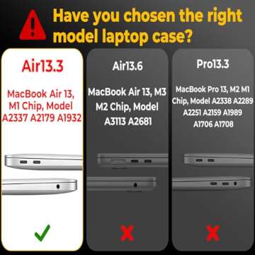 EooCoo Hard Case Compatible with MacBook Air 13 inch M1 Chip 2021-2018 with Retina Display, Air 13.3...