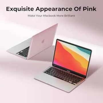 EooCoo Hard Case Compatible with MacBook Air 13 inch M1 Chip 2021-2018 with Retina Display, Air 13.3 inch Plastic Protective Case + Transparant Keyboard Cover + Screen Protector, Crystal Pink