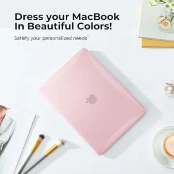 EooCoo Hard Case Compatible with MacBook Air 13 inch M1 Chip 2021-2018 with Retina Display, Air 13.3 inch Plastic Protective Case + Transparant Keyboard Cover + Screen Protector, Crystal Pink