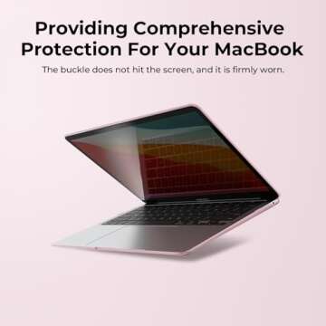 EooCoo Hard Case Compatible with MacBook Air 13 inch M1 Chip 2021-2018 with Retina Display, Air 13.3 inch Plastic Protective Case + Transparant Keyboard Cover + Screen Protector, Crystal Pink