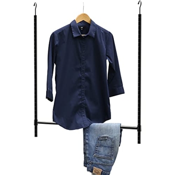 Simple Houseware Adjustable Closet Hanging Rod in Black