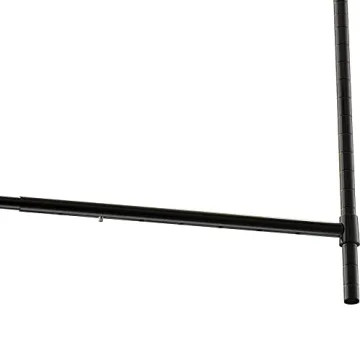 Simple Houseware Adjustable Closet Hanging Rod in Black