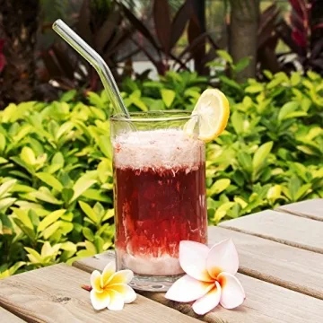 BPA Free Glass Straws Set Eco Friendly Reusable with Brush