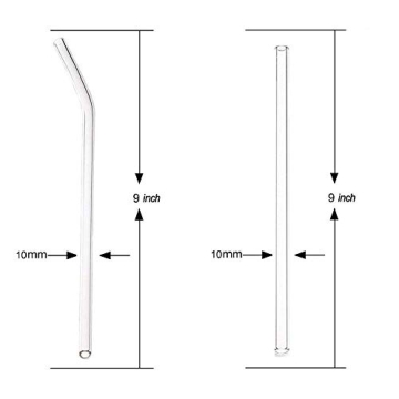 BPA Free Glass Straws Set Eco Friendly Reusable with Brush