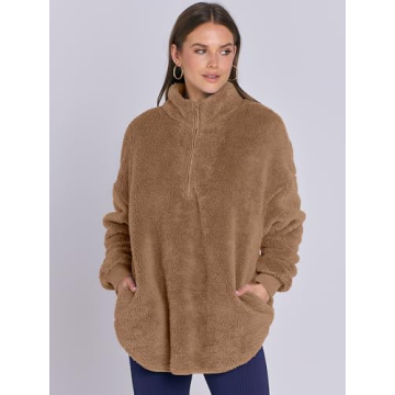 ANRABESS Women's Sherpa Fleece Hoodie Cozy Fall Sweatshirt