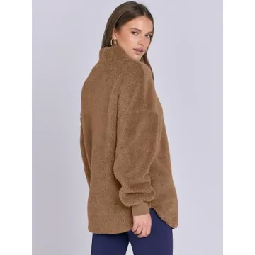 ANRABESS Women's Sherpa Fleece Hoodie Cozy Fall Sweatshirt