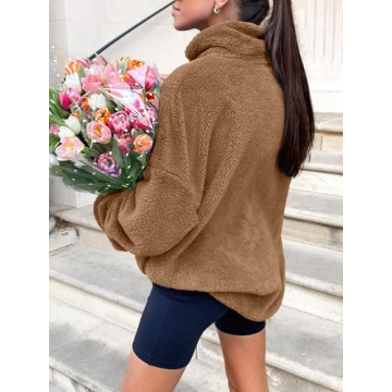 ANRABESS Women's Sherpa Fleece Hoodie Cozy Fall Sweatshirt