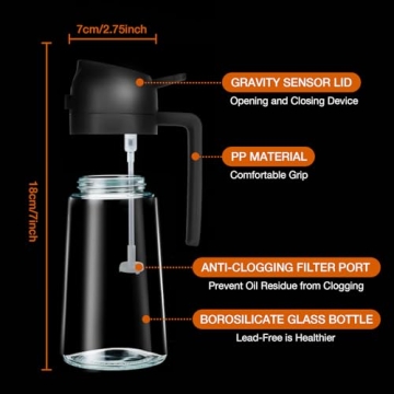 YARRAMATE Olive Oil Sprayer - 16oz Glass Bottle