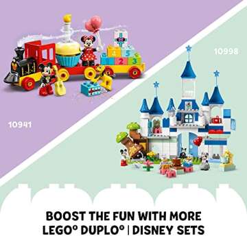 LEGO DUPLO Disney 100 3 in 1 Magic Castle 10998, Building Set for Family Play with 5 Disney Figures Including Mickey Mouse and Friends, Disney Christmas Set for Kids and Toddlers Ages 3 and Up