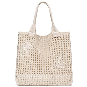 CATMICOO Crochet Beach Bag Tote: Small Knit Bag for Vacation