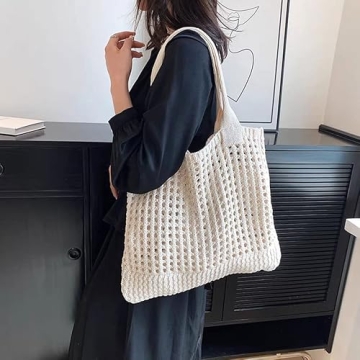 CATMICOO Crochet Beach Tote: Stylish Summer Bag