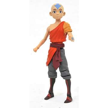 Diamond Select Toys Avatar The Last Airbender: Aang Deluxe Action Figure, Multicolor
