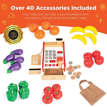 Engaging Wooden Grocery Store Toy for Kids Ages 2-6