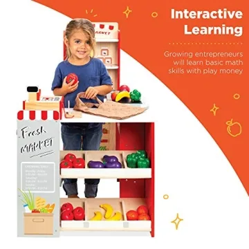 Engaging Wooden Grocery Store Toy for Kids Ages 2-6