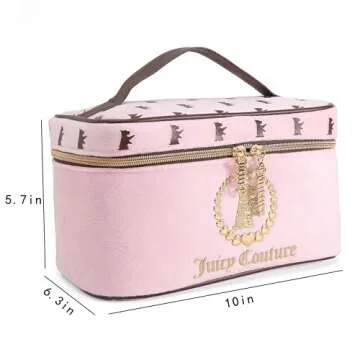 Juicy Couture Light Pink Terry Velour With Printed Tpr Art Trian Bag