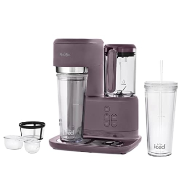 Mr. Coffee 3-in-1 Single-Serve Frappe, Iced & Hot Coffee Maker & Blender w/Reusable Filter and Tumbl...