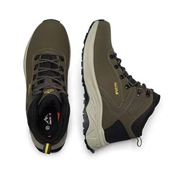 NORTIV 8 Mens Waterproof Hiking Boots Outdoor Trekking Mid Backpacking Mountaineering Shoes,Size 9.5 Army Green SNHB238M