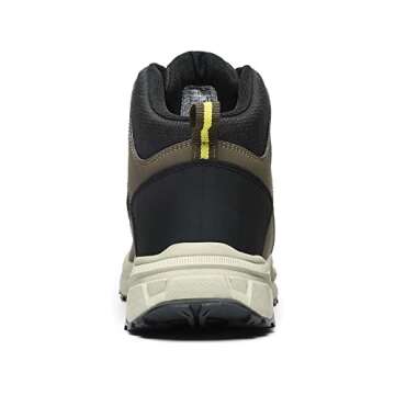 NORTIV 8 Mens Waterproof Hiking Boots Outdoor Trekking Mid Backpacking Mountaineering Shoes,Size 9.5 Army Green SNHB238M