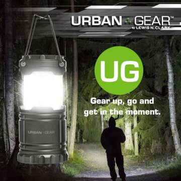 Lewis N. Clark Collapsible Camping Lantern | LED Portable Lantern for Indoor or Outdoor Use | Waterproof Lamp with Batteries Included | for Camping, Backpacking, Hiking, or Power Outage | Gray