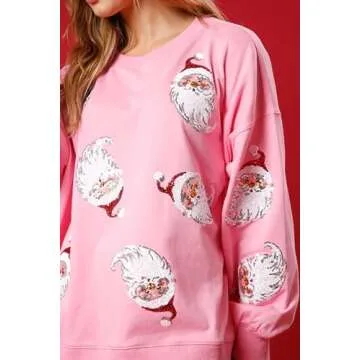 Glkaend Women’s Cute Christmas Sweatshirt with Sequins