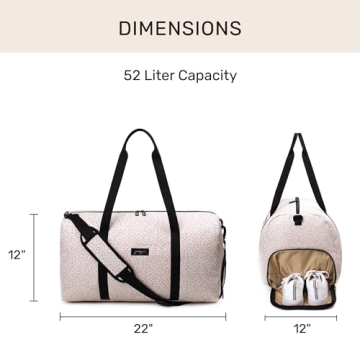 Stylish Jadyn 22" Duffel Bag with Shoe Pocket for Travel