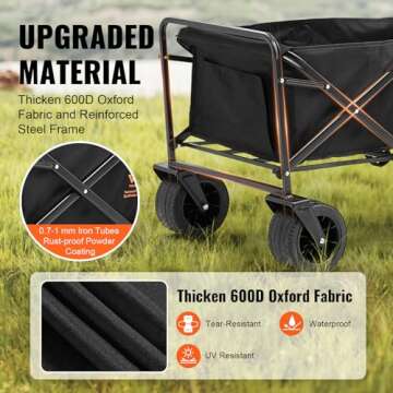 VEVOR 350lbs Collapsible Folding Wagon Cart for All Terrains