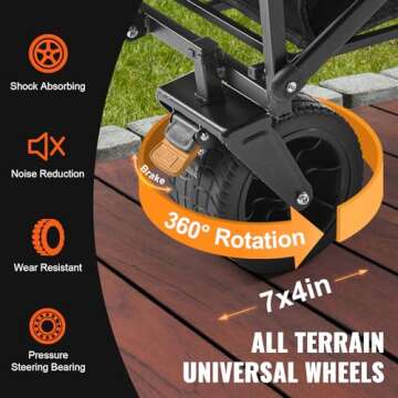 VEVOR 350lbs Collapsible Folding Wagon Cart for All Terrains