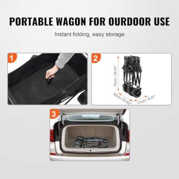 VEVOR 350lbs Collapsible Folding Wagon Cart for All Terrains