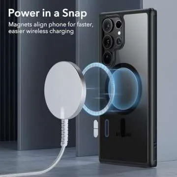 ESR for Samsung S23 Ultra Case, Compatible with MagSafe, Magnetic Case for Samsung Galaxy S23 Ultra, Military-Grade Protection, Yellowing Resistant, Classic Hybrid Case (HaloLock), Clear Black