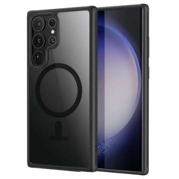 ESR for Samsung S23 Ultra Case, Compatible with MagSafe, Magnetic Case for Samsung Galaxy S23 Ultra, Military-Grade Protection, Yellowing Resistant, Classic Hybrid Case (HaloLock), Clear Black