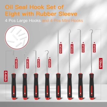 Vutim 8 Piece Automotive Tool, Pick Set, Precision Oil Seal Pick Tool, Mechanical Device Pick for Lock Pick Set, Lock Keys, Pick to Remove Hoses and Gaskets, Pick, Seal Puller