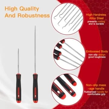 Vutim 8 Piece Automotive Tool, Pick Set, Precision Oil Seal Pick Tool, Mechanical Device Pick for Lock Pick Set, Lock Keys, Pick to Remove Hoses and Gaskets, Pick, Seal Puller