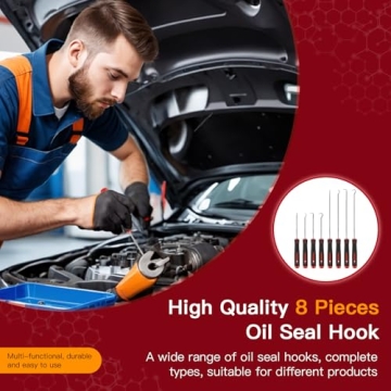 Vutim 8 Piece Automotive Tool, Pick Set, Precision Oil Seal Pick Tool, Mechanical Device Pick for Lock Pick Set, Lock Keys, Pick to Remove Hoses and Gaskets, Pick, Seal Puller