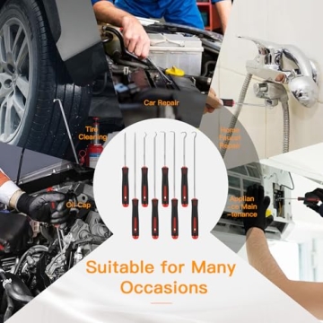 Vutim 8 Piece Automotive Tool, Pick Set, Precision Oil Seal Pick Tool, Mechanical Device Pick for Lock Pick Set, Lock Keys, Pick to Remove Hoses and Gaskets, Pick, Seal Puller