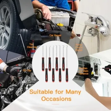 Vutim 8 Piece Automotive Tool, Pick Set, Precision Oil Seal Pick Tool, Mechanical Device Pick for Lock Pick Set, Lock Keys, Pick to Remove Hoses and Gaskets, Pick, Seal Puller
