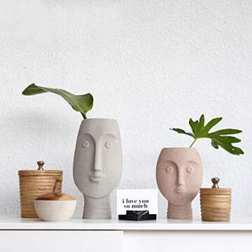 Stunning PLAFUETO Indoor Outdoor Head Planter | Unique Home Decor