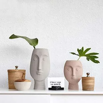 Stunning PLAFUETO Indoor Outdoor Head Planter | Unique Home Decor