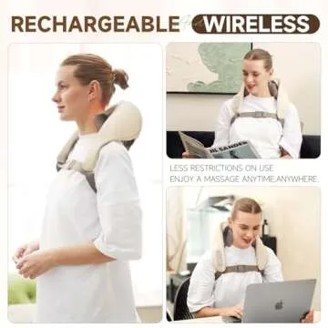 FlaoAito Neck Massager for Pain Relief Deep Tissue,5D Kneading Massage Pillow for Neck, Back, Shoulder with Heat, Gifts for Women Men Mom Dad