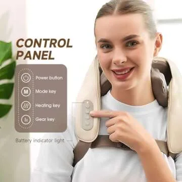 FlaoAito Neck Massager for Pain Relief Deep Tissue,5D Kneading Massage Pillow for Neck, Back, Shoulder with Heat, Gifts for Women Men Mom Dad