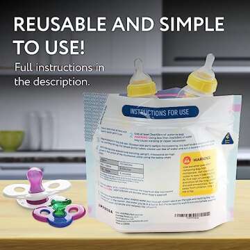 IMPRESA Microwave Baby Bottle Sterilizer Bags - 300 Uses