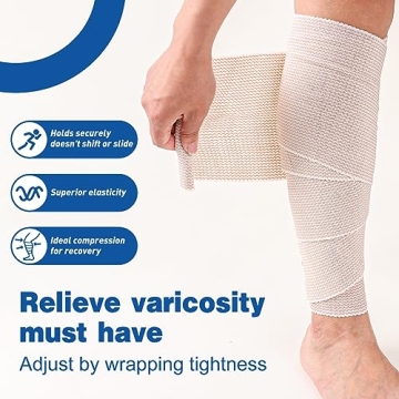 AZEN Compression Elastic Bandage Wrap - 5 Pack, Latex-Free