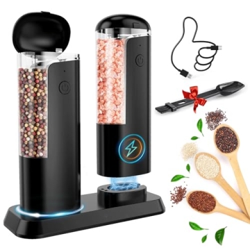 Electric Salt and Pepper Grinder Set: Rechargeable Spice Mills for Effortless Seasoning