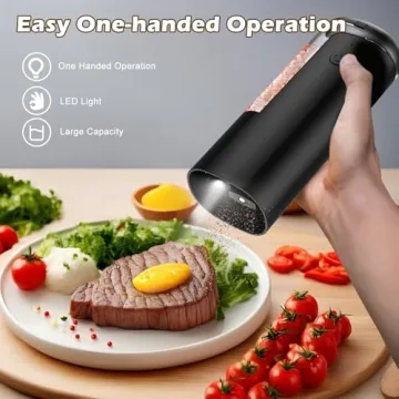 Rechargeable Electric Salt and Pepper Grinder Set for Culinary Style
